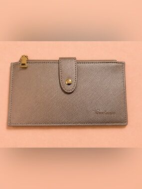 Travelambo Metallic Taupe Wallet with Snap Closure